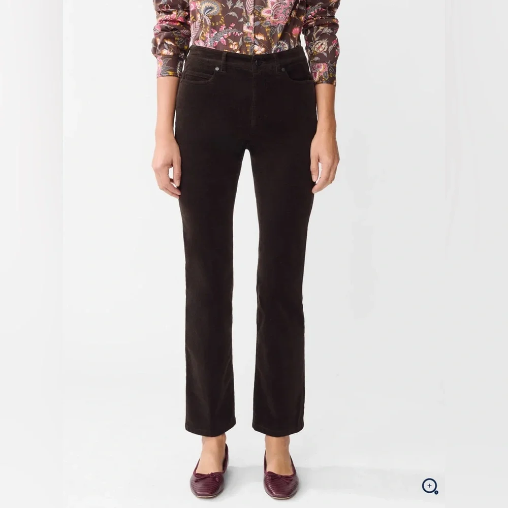 J. McLaughlin NWT LENNI Pants Black Velveteen Size 10 Kick Flare Silhouette A4 - Picture 1 of 8